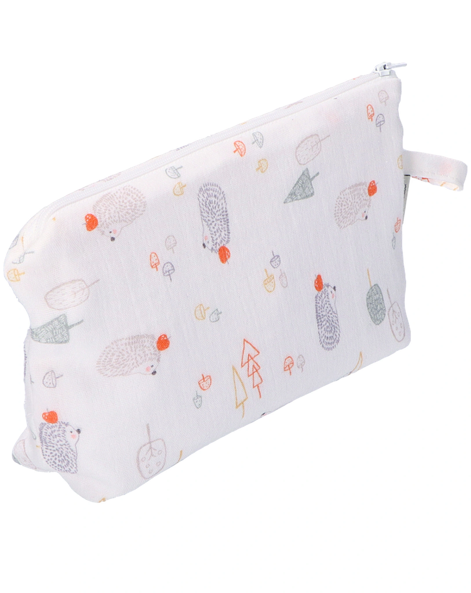 Musselin-Kulturtasche IGEL BABY (15x25) in weiß