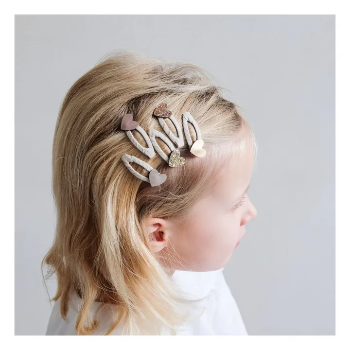 Mimi & Lula Lot 5 Mini Barrettes Hearts | Rose