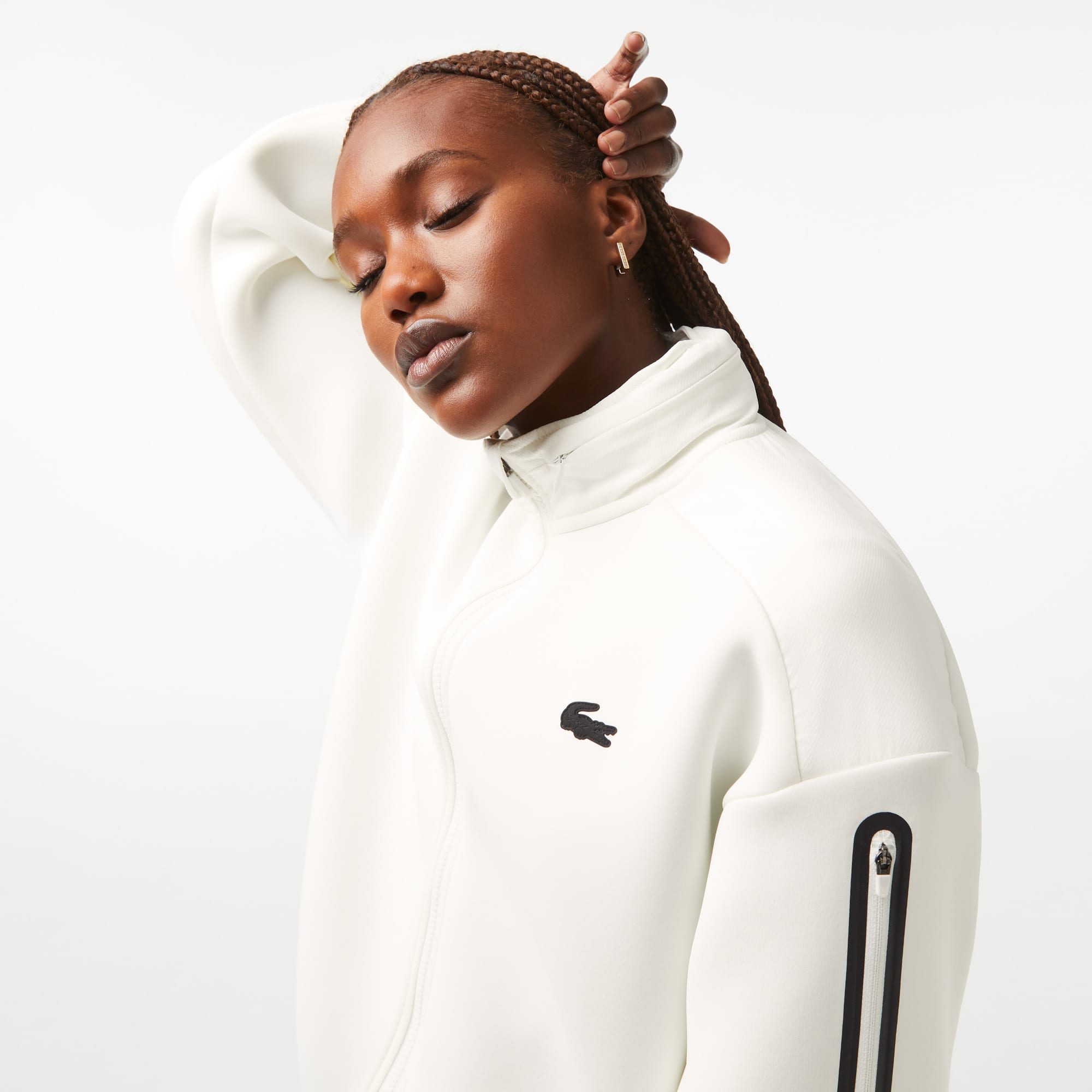 Sweatshirt zippé femme loose fit Lacoste SPORT avec capuche Sweatshirts - Blanc - Lacoste - Femme
