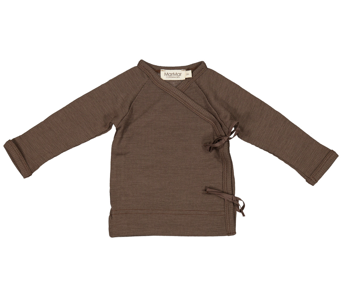 Tut Wrap LS, Uld Rib Bluse - Terre