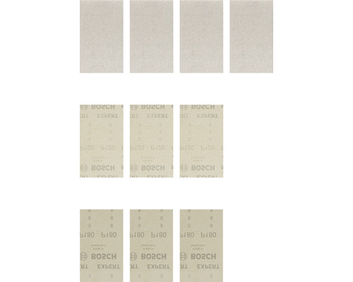 Schuurblad voor Bosch excenterschuurmachines, 80x133 mm, korrel 80/120/180, ongeperforeerd, 10 stuks