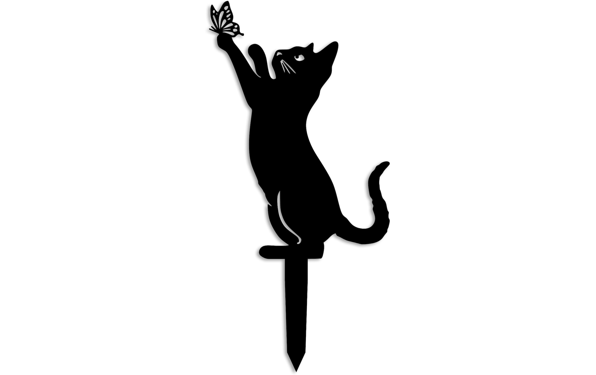Gartenfigur »Wallxpert Katze mit Schmeterling 49 x 24 cm« Zeigen realistische Details und exquisite Handwerkskunst
