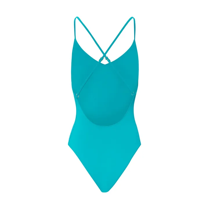 SMALLABLE BASICS Maillot De Bain 1 Pièce Bretelles Croisées | Bleu turquoise