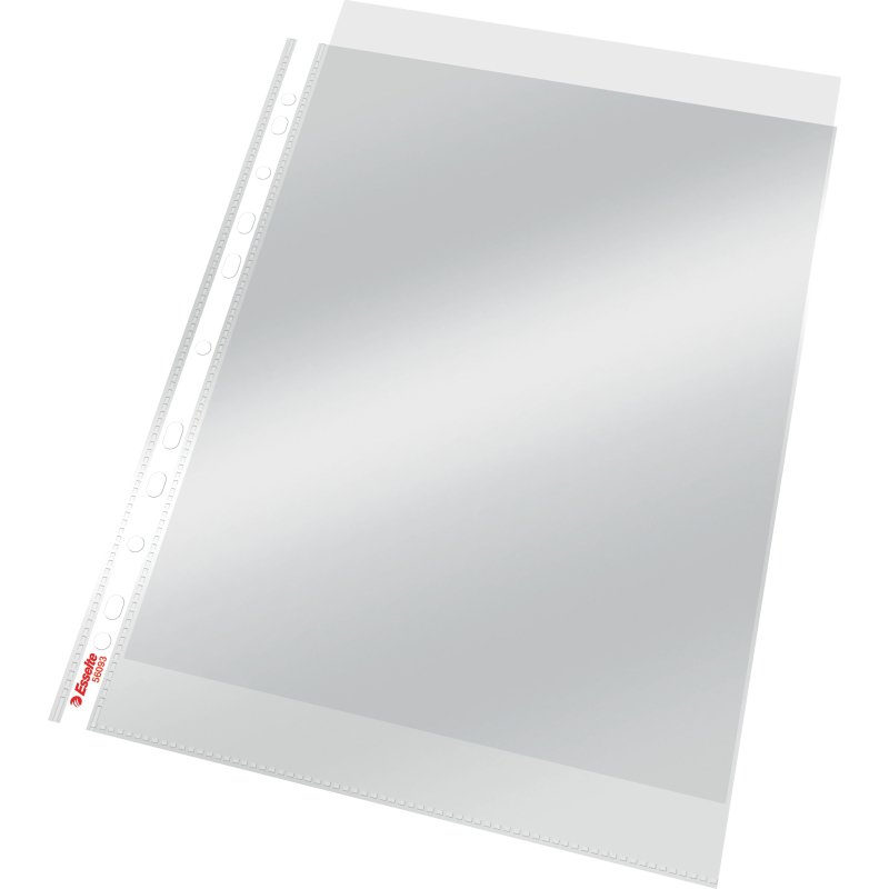Pochette esselte polypropylène lisse 10.5/100e perforée a4 230x302mm transparent boîte 100 unités