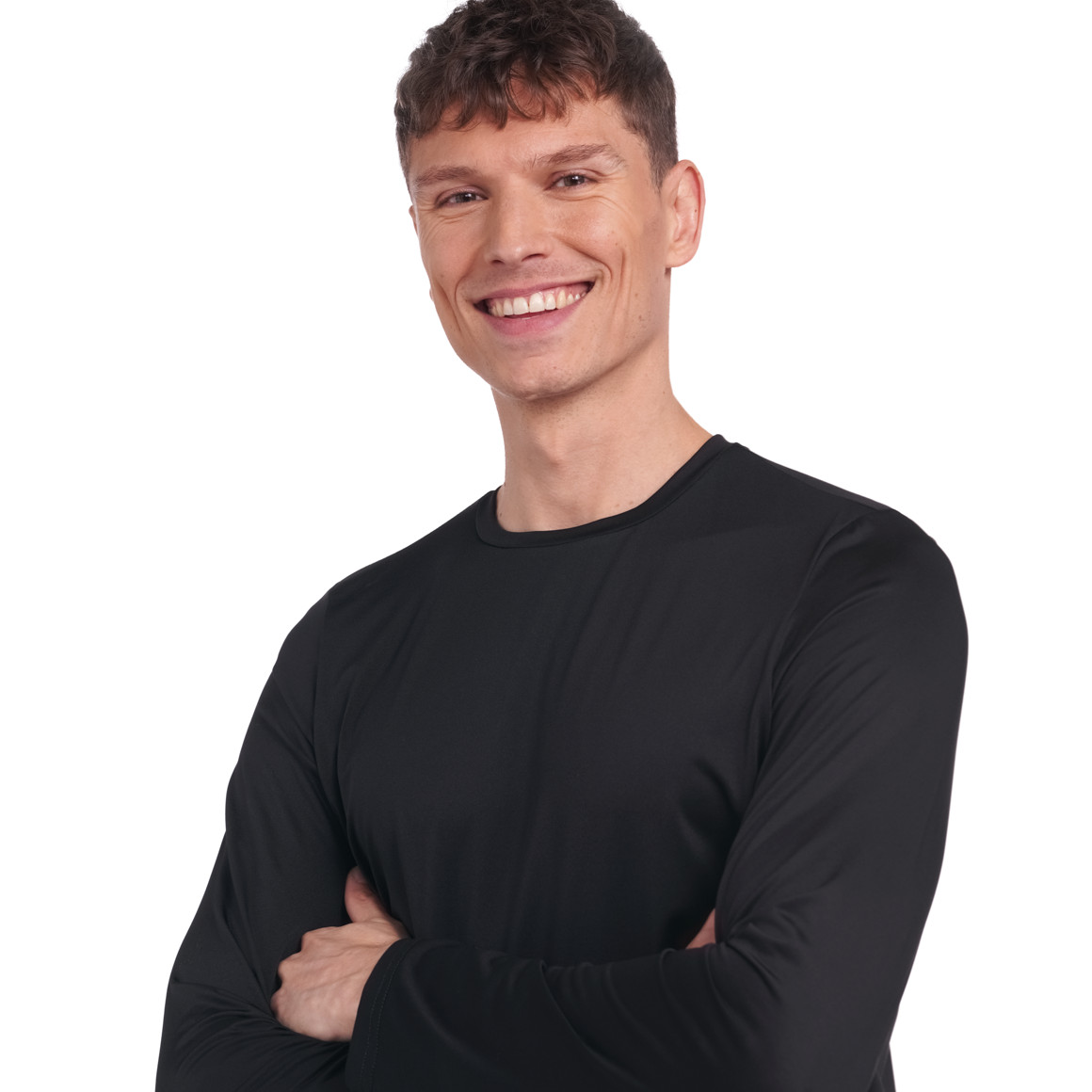 VanVaan Herren Sport-Langarmshirt im Basic-Look schwarz
