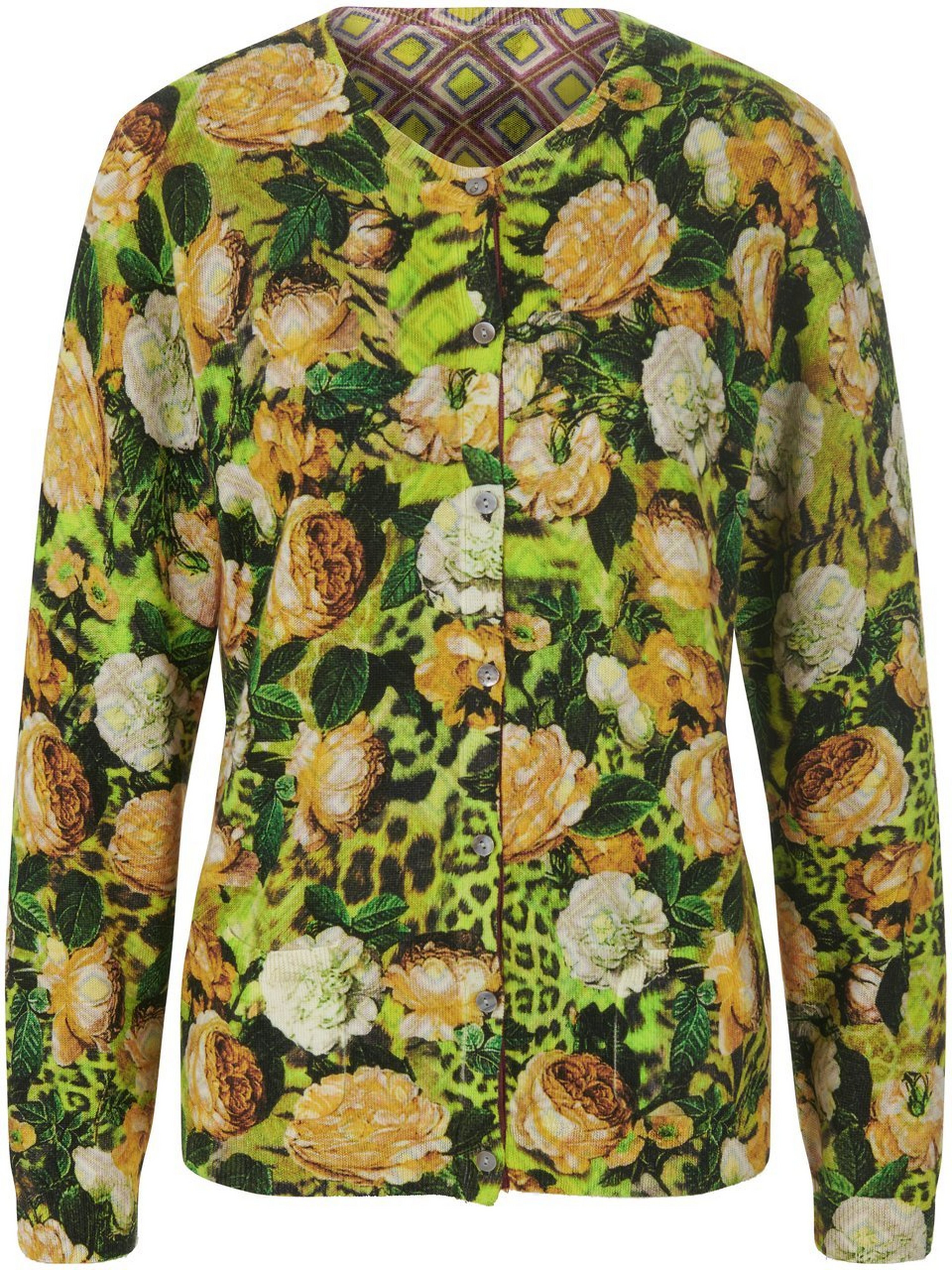 Strickjacke mit Blumen-Muster