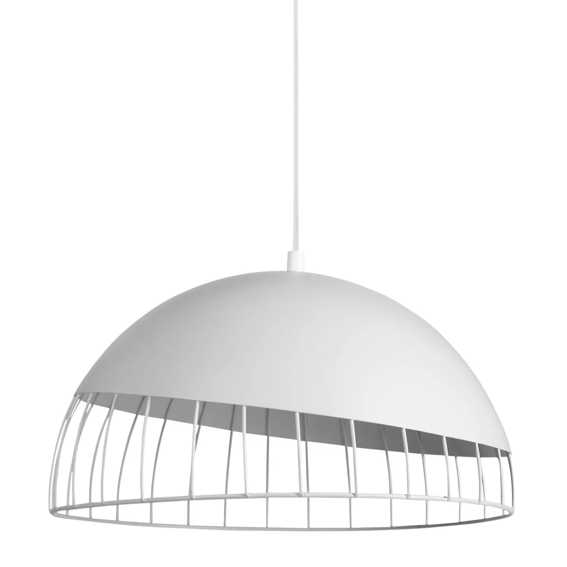 Suspension ronde métal (D29,5 cm) Colisée Blanche