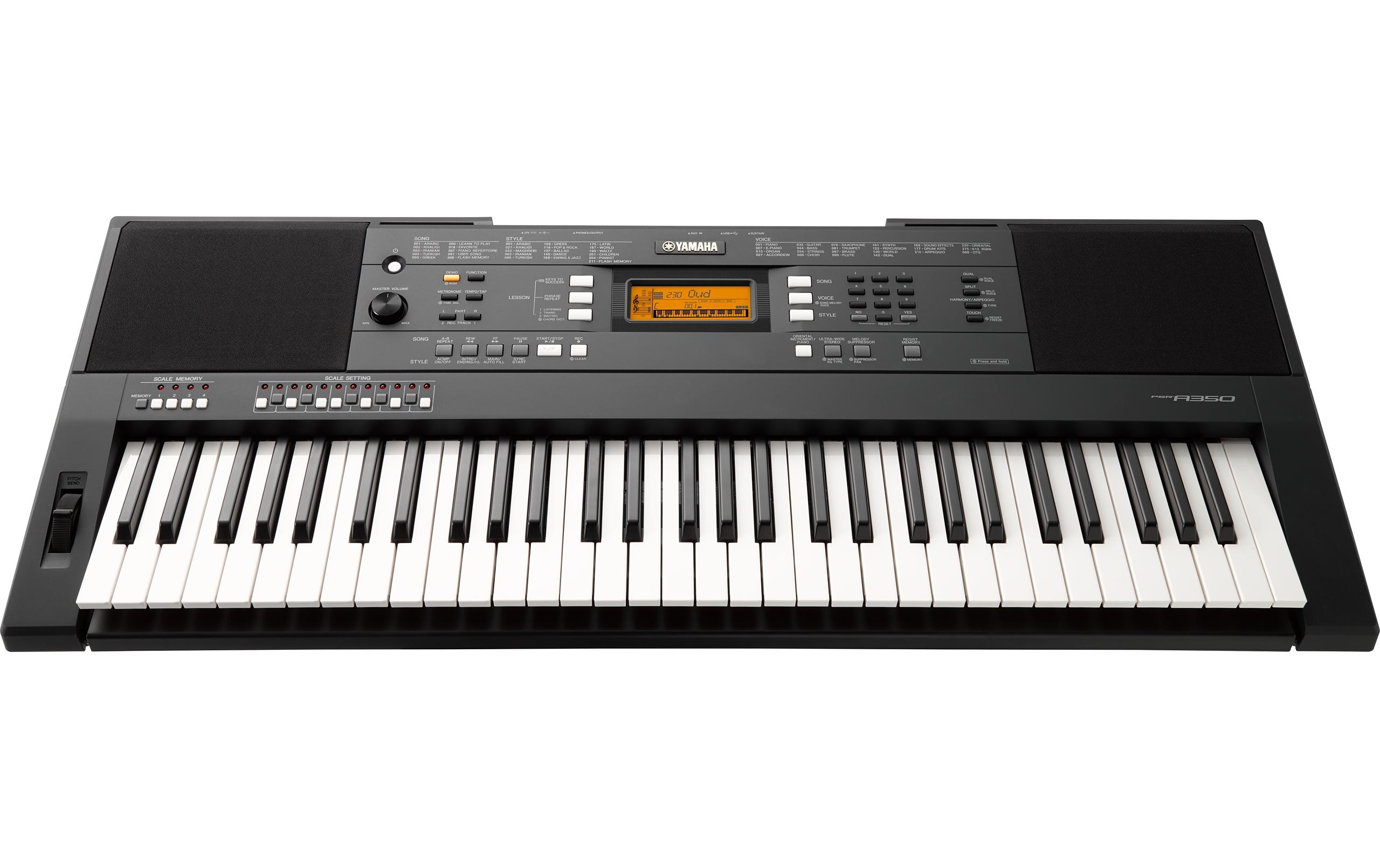 Keyboard PSR-A350<br>Standard-Entertainer-Keyboard mit zahlreichen orientalischen Klängen