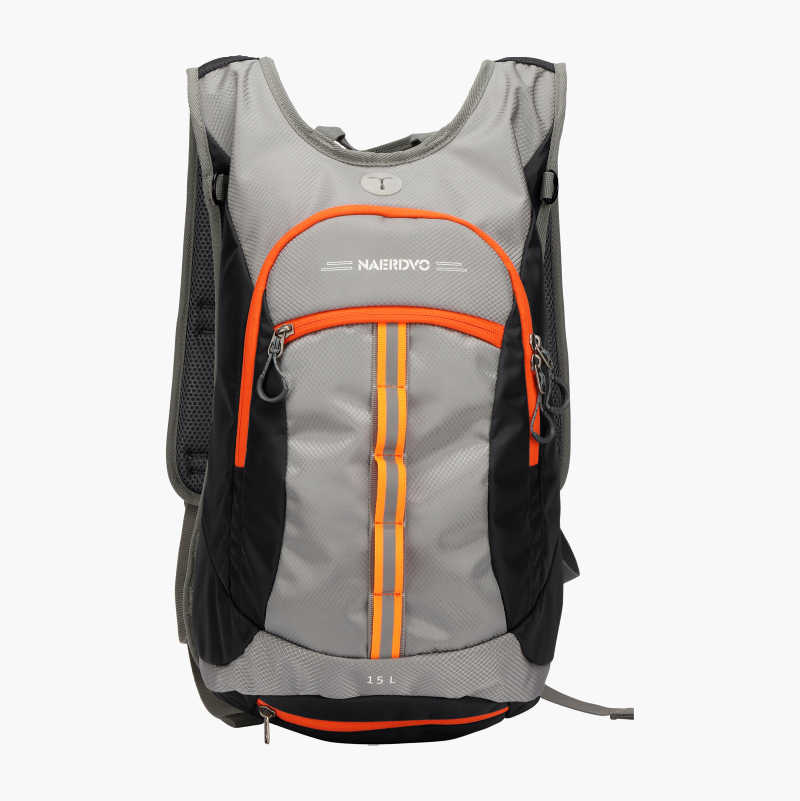 Ryggsekk, 15 liter, grå/svart/oransje