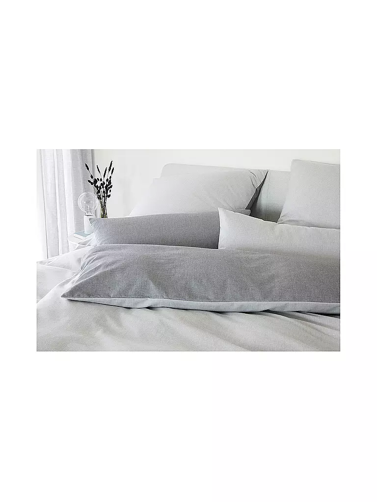 ELEGANTE Wende Flanell Bettwäsche Tender 70x90cm/140x200cm Grau grau
