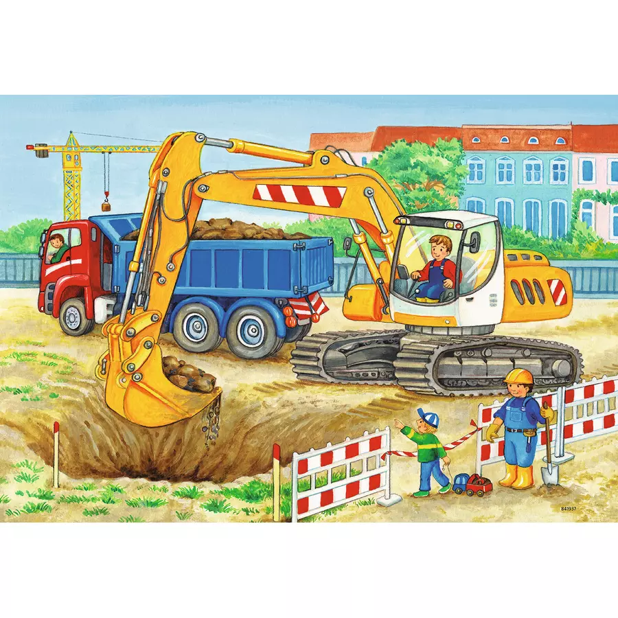 Ravensburger Puzzle 2x12 Teile - Baustelle und Bauernhof