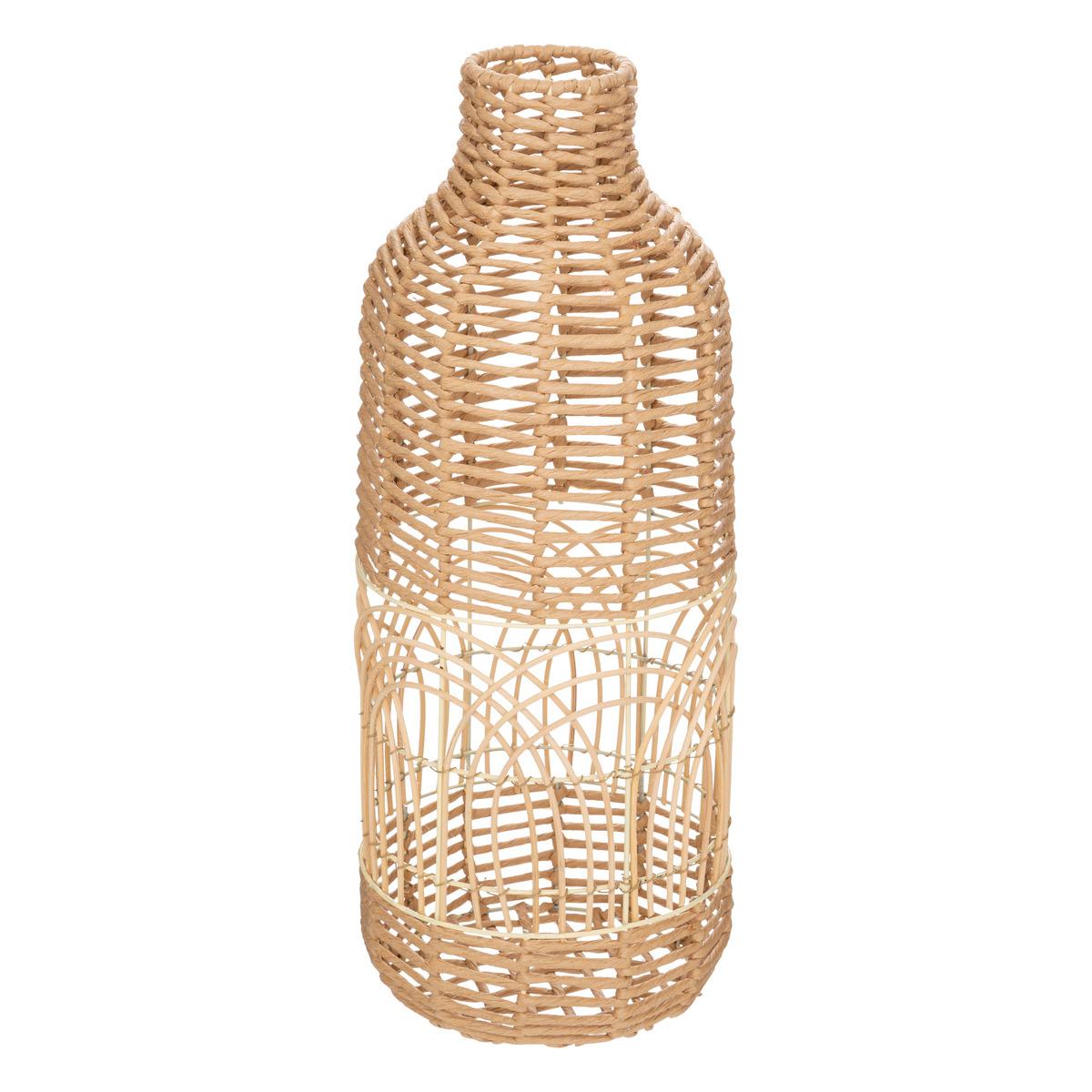 VASE ROTIN BOUTEILLE LOUR H.55CM