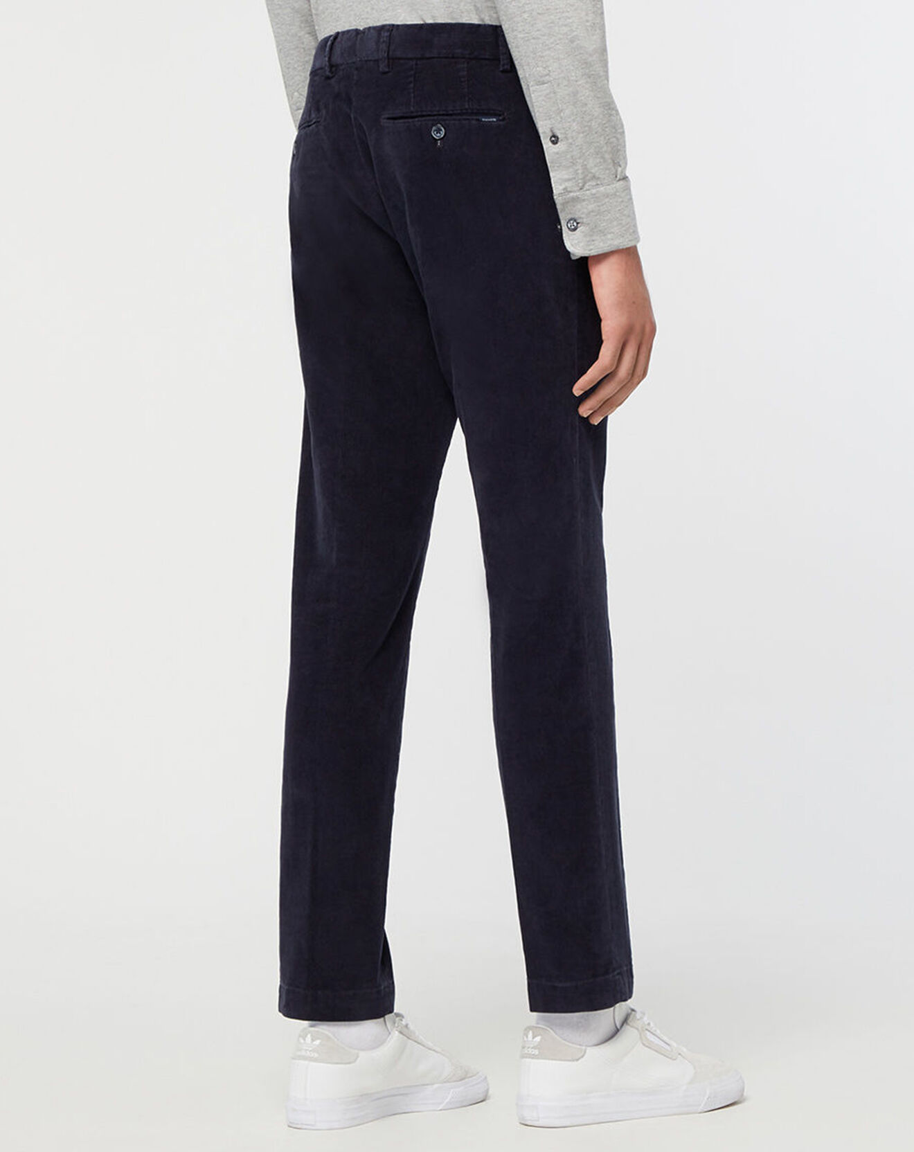 Hackett London Pantalon Chino Slim en Velours côtelé bleu marine