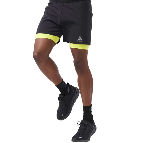 Short running ODLO ZEROWEIGHT 5 INCH 2IN1 SHORTS BLACK-EVENING PRIMROSE