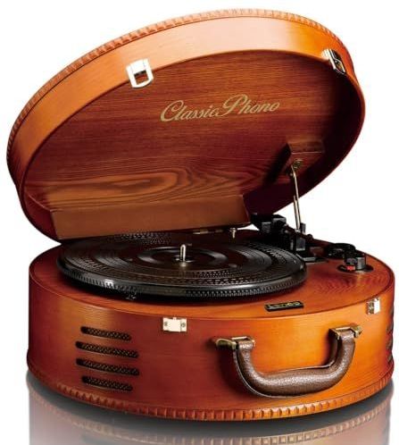 Classic Phono TT-34 - Platenspeler - Retro - Houten Koffer