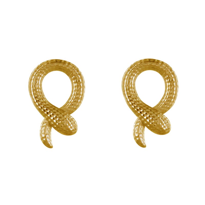 Boucles d'Oreilles Plaqué Or Cordon Serpent
