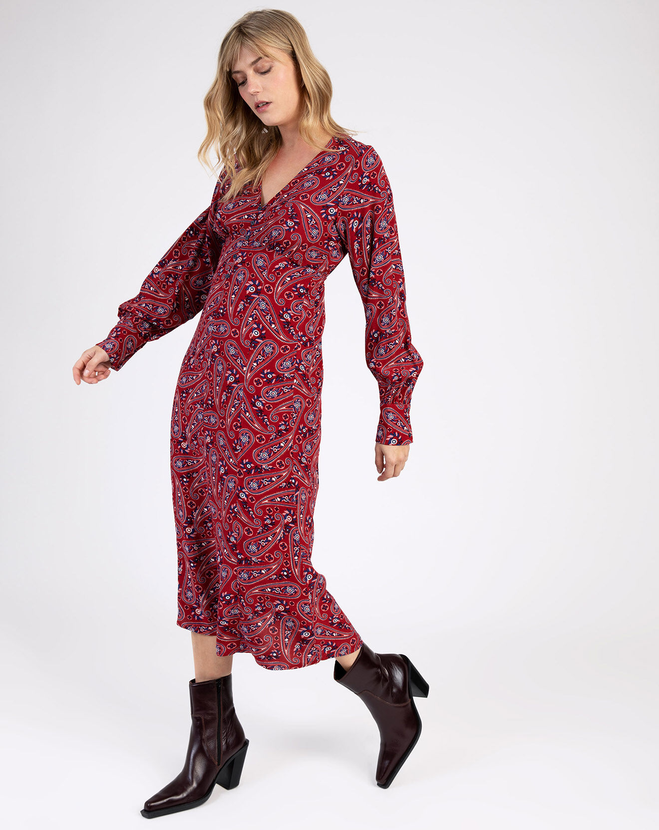 An'ge Robe Miroko paisley sanguine