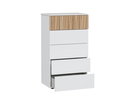 TERRE DE NUIT - Commode 5 tiroirs blanc