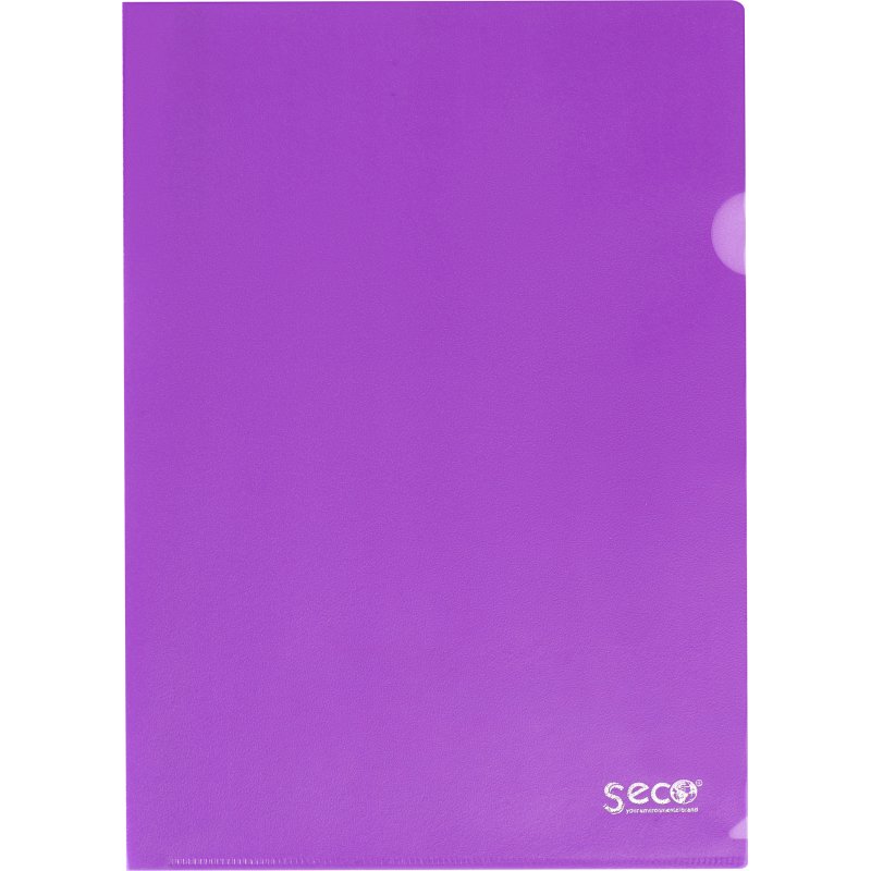 Chemise coin plastique SECO A4 polypropylène 12/100e couleurs assorties - Paquet de 25