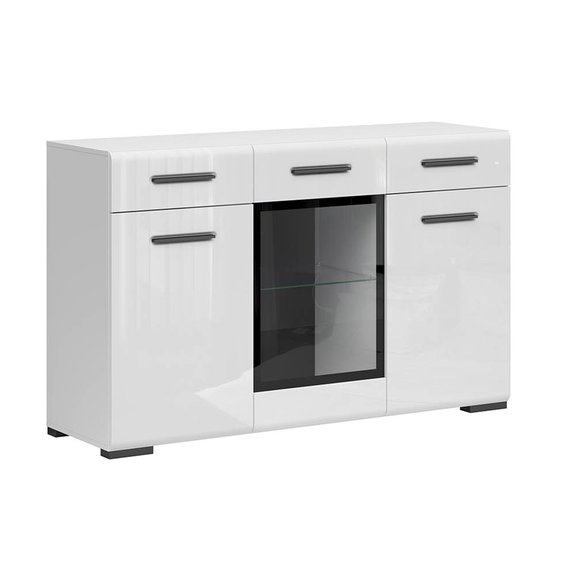 Sideboard - weiß Hochglanz - 2 Schubkästen - 150 cm breit