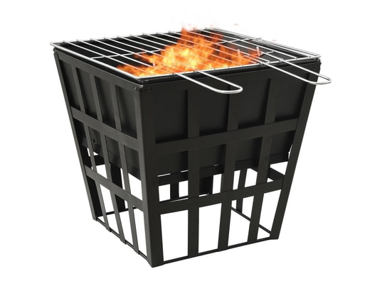 VIDAXL - Cheminée traditionnelle Foyer et barbecue 2 en 1 34x34x48 cm acier
