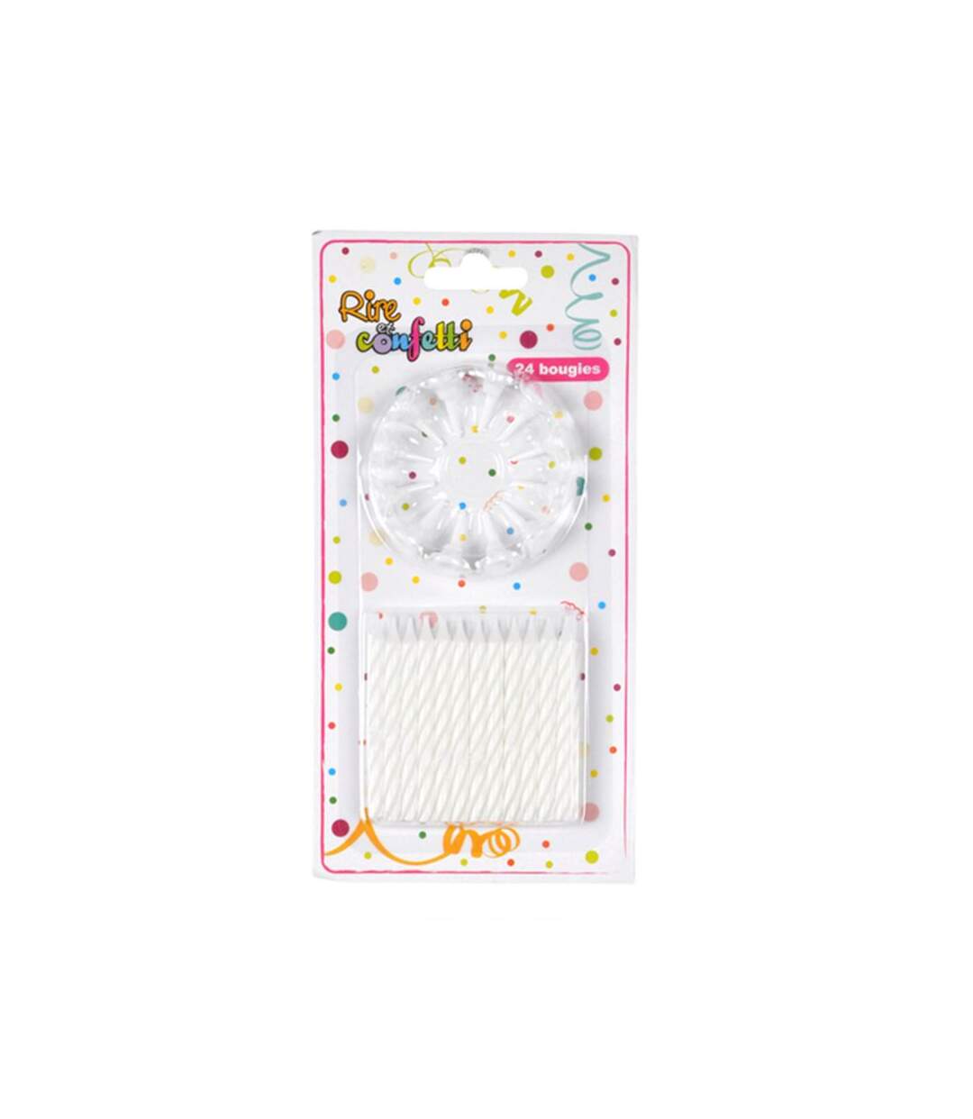 Paris Prix - Lot De 24 Bougies D'anniversaire support 5cm Blanc