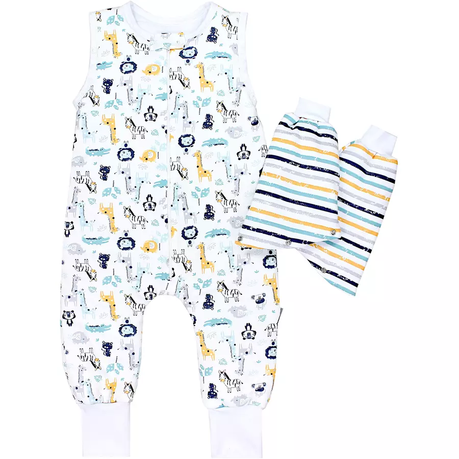 TupTam Baby Schlafsack mit Beinen und Ärmel Winter grünorange
