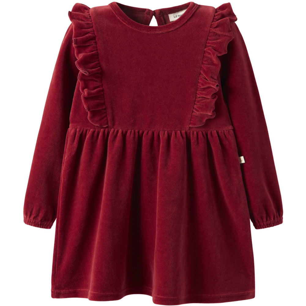 Køb Lil'Atelier Red Dahlia Nmfsaga Sag Ls Kjole Lil