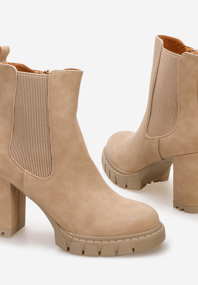 Bottines à gros talon kaki Veloria