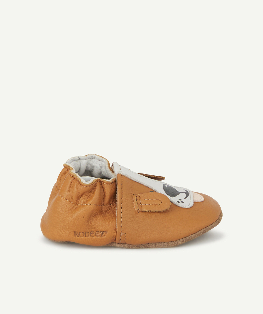ROBEEZCHAUSSONS CHIEN MARRON EN CUIR BÉBÉ