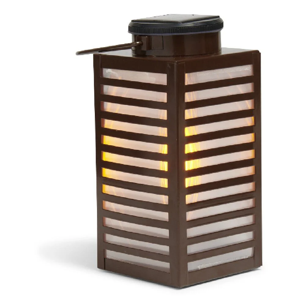 Lanterne solaire à poser ou suspendre noir 1 LED blanc chaud