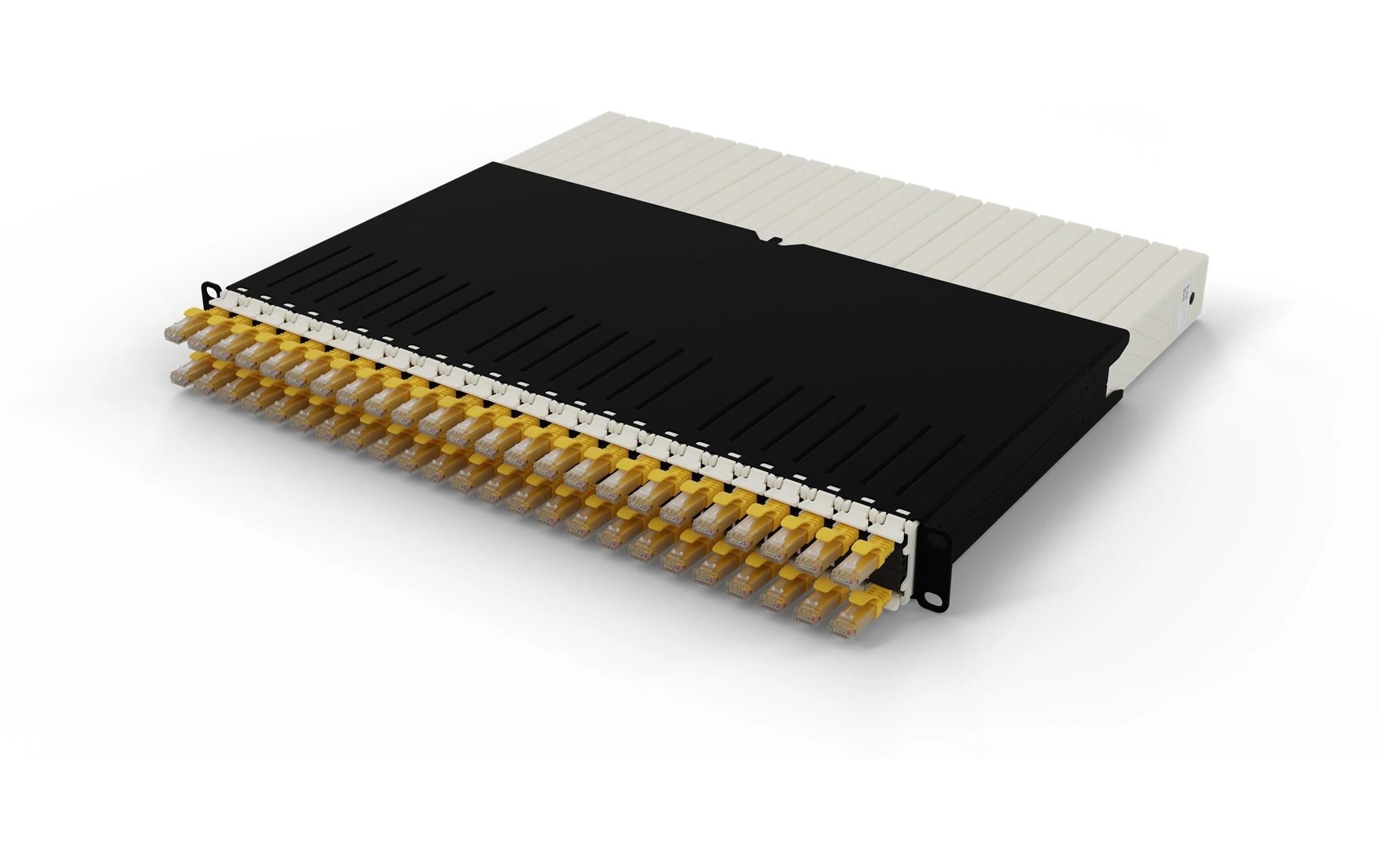 patchbox.one / 8RU / Cat 6A, UTP, 0.8 m, Gelb<br>All-in-One Lösung für Ordnung im Netzwerkschrank