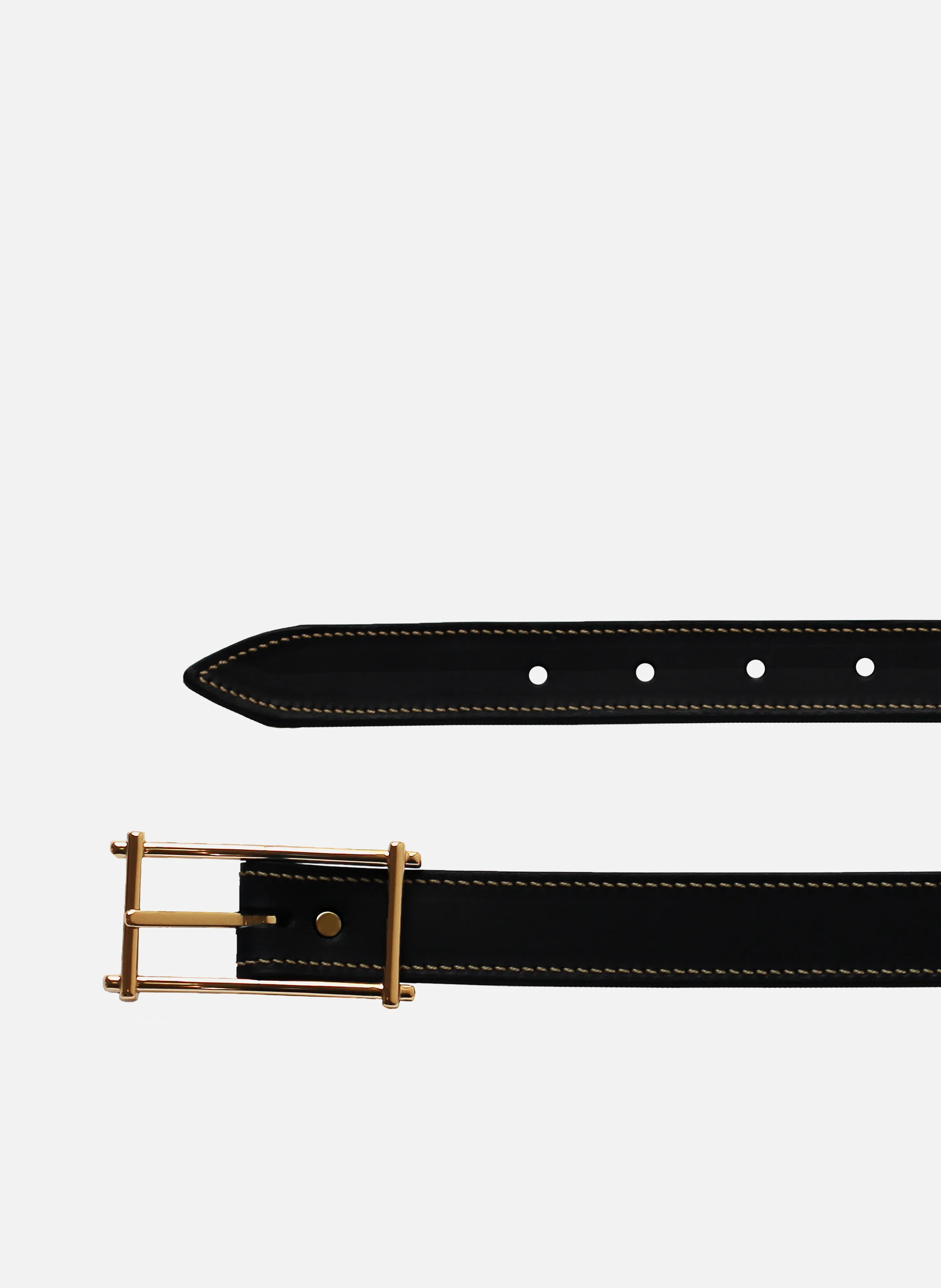 Ceinture vintage cuir daim cuir lisse | Noir