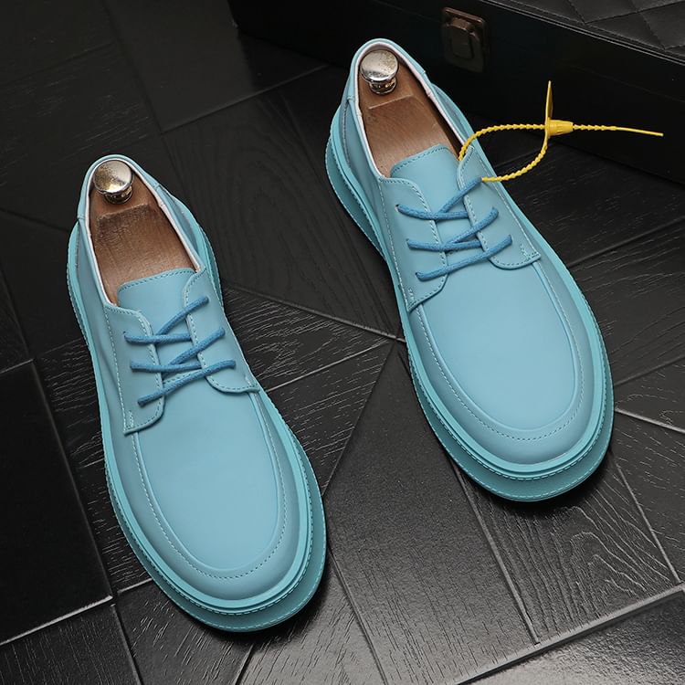 Mr Ozera - Platform veterschoenen van echt leer