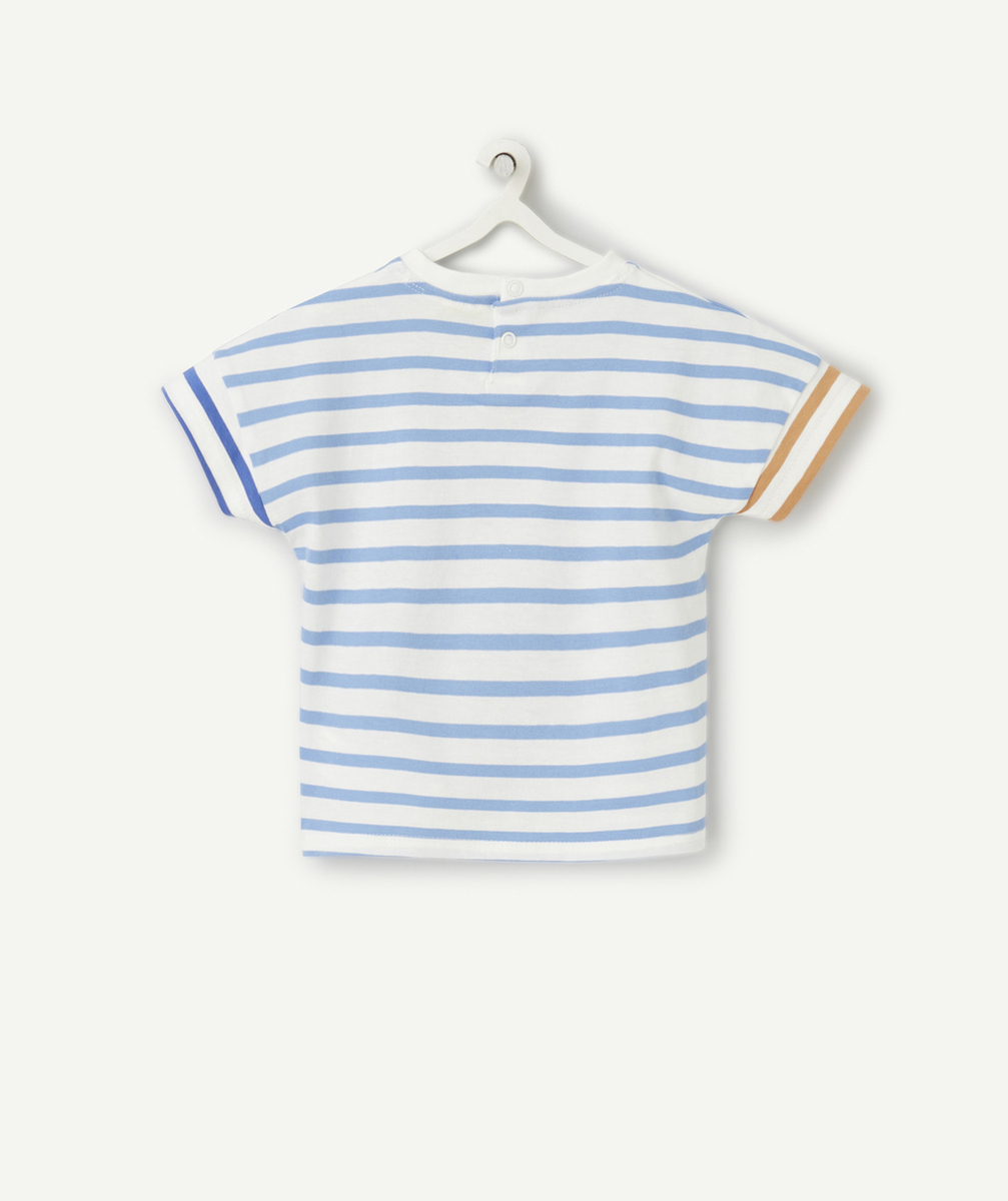 t-shirt bébé garçon en coton bio à rayures colorées
