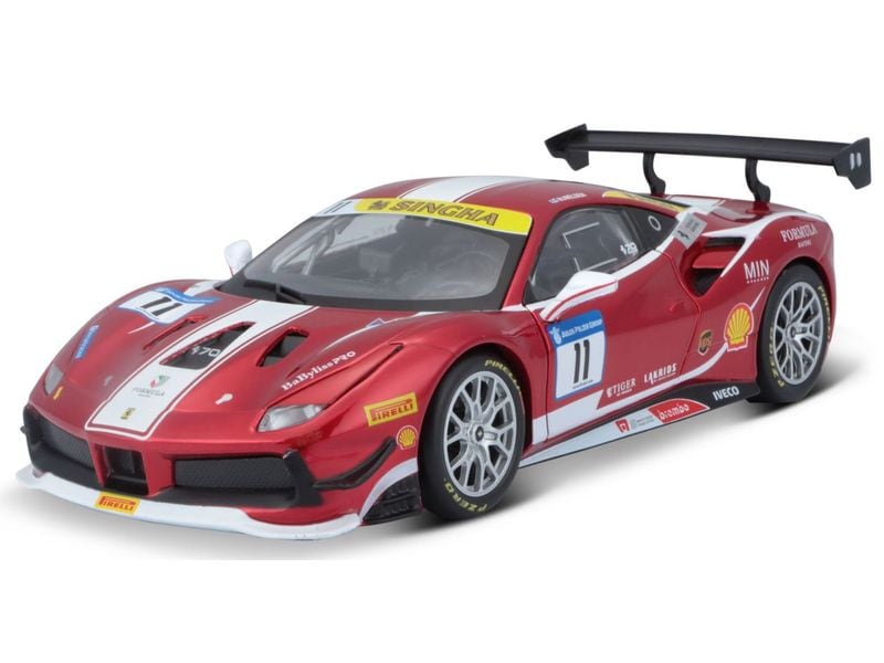 BBurago Ferrari Racing 488 Challenge Rot 1:24 Sammlermodell im Massstab 1:24
