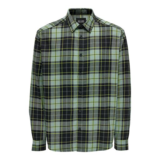 ONLY & Sons Check Print Skjorte, Chinois Green, M