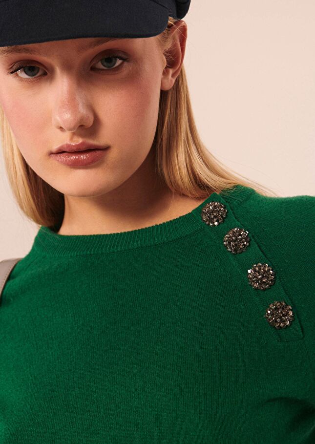 Pull Pastellevert en laine