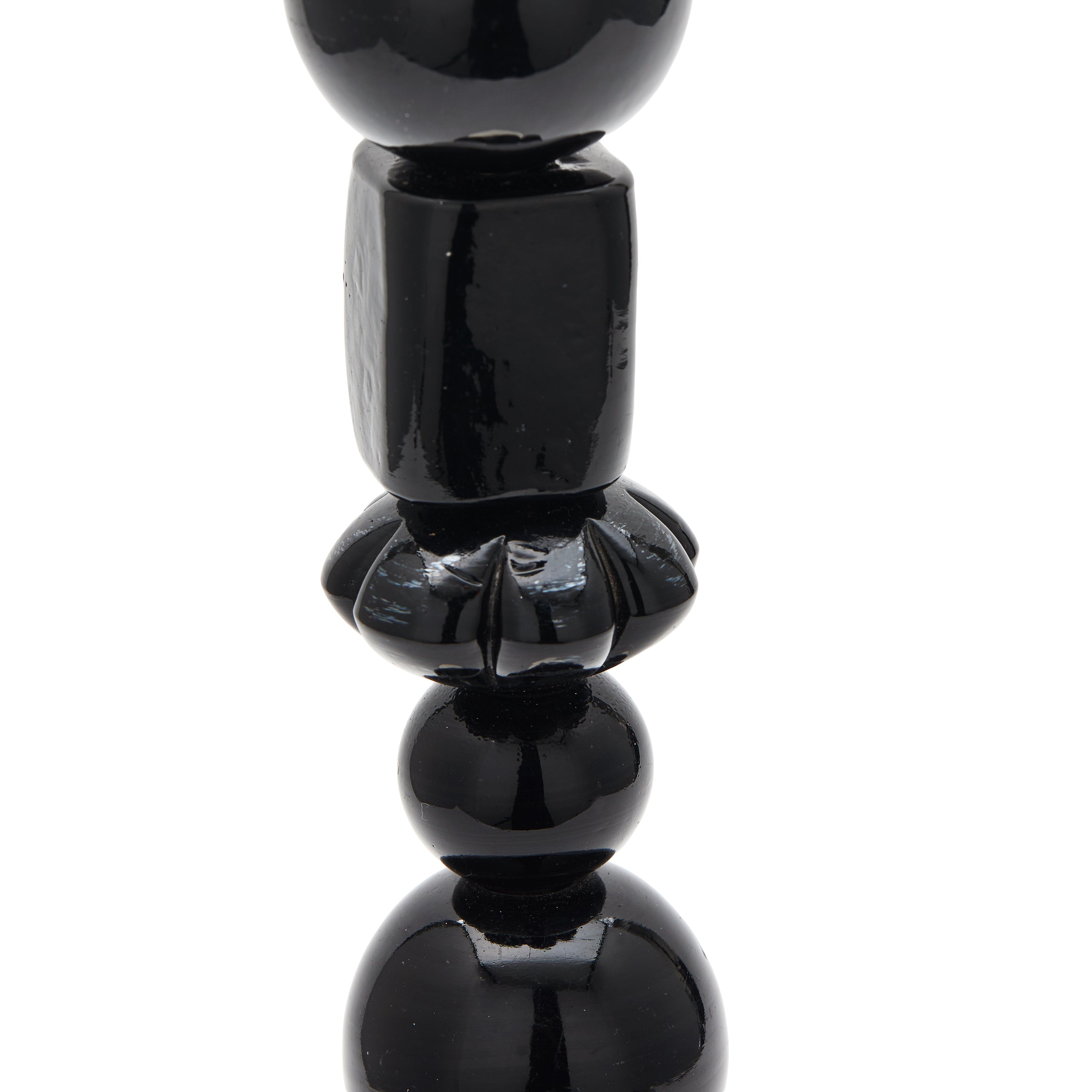 POLSPOTTEN Beads Kandelaar H 34 cm - Zwart