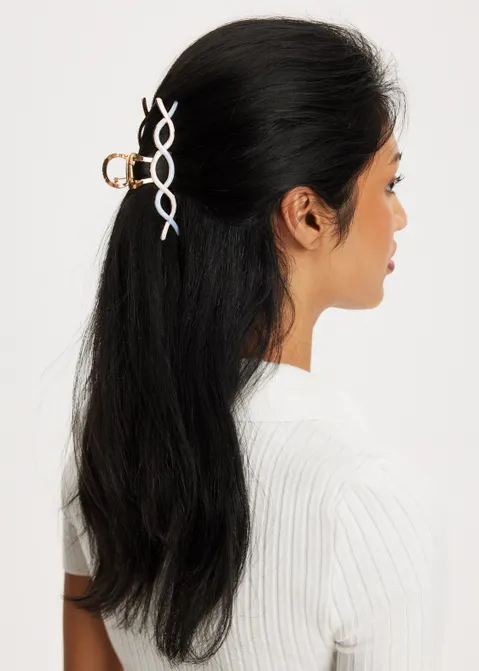 Haarclip met kleuren twist blauw (BLW.L)