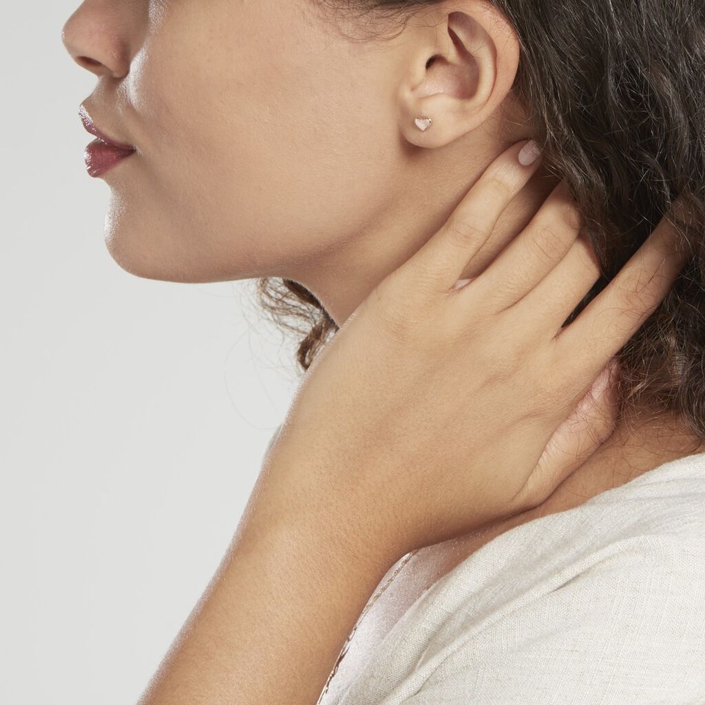 Boucles D'oreilles Puces Lison Or Rose