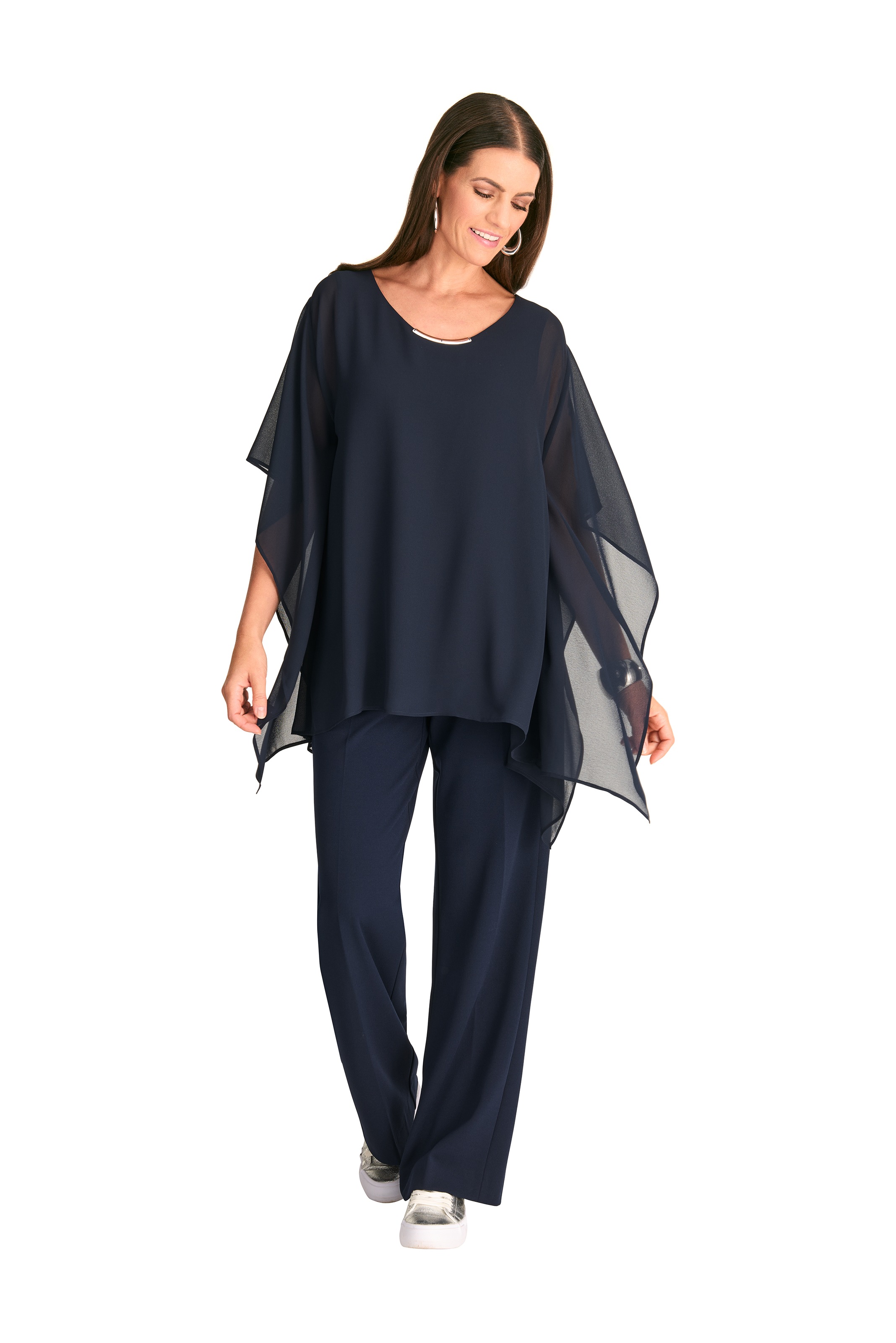 HERMANN LANGE Collection Blusenponcho , mit weiten Ärmeln, Poncho, transparent