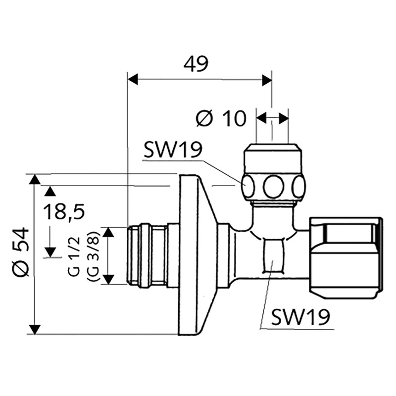 Schell Comfort hoekregelkraan met filter 1/2