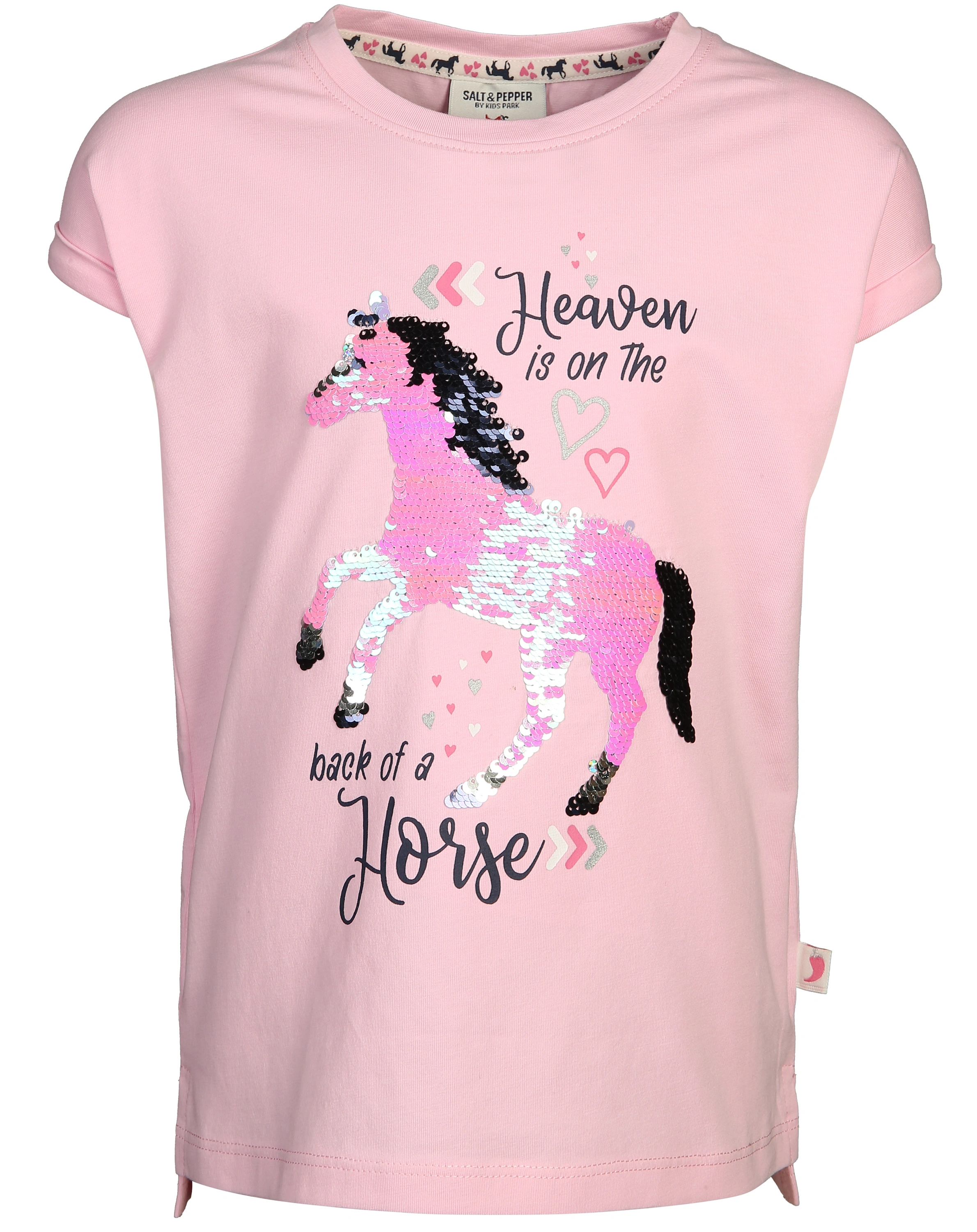 T-Shirt HORSE mit Wendepailletten in soft rose