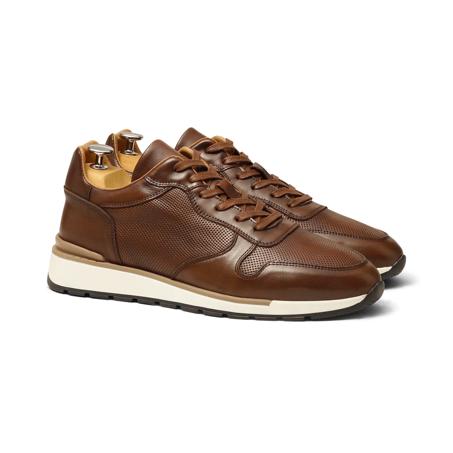 Jako-Sneakers / basket en cuir marron