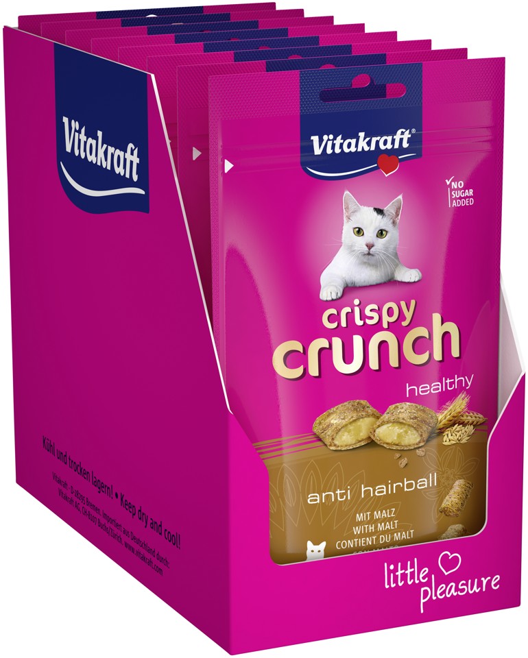 Vitakraft - Kattegodbider - 9 x Crispy Crunch m/malt / anti hårbold 40g
