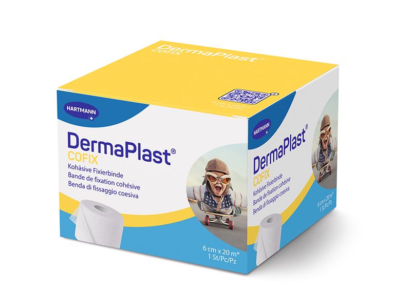 DermaPlast Gazebinde Cofix weiss Sparrolle 6 cm x 20 m Zur Fixation von Wundauflagen