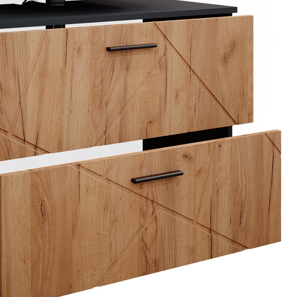 Vicco Badmöbelset Unterschrank Spiegelschrank Badschrank Irma Anthrazit Eiche Badmöbel