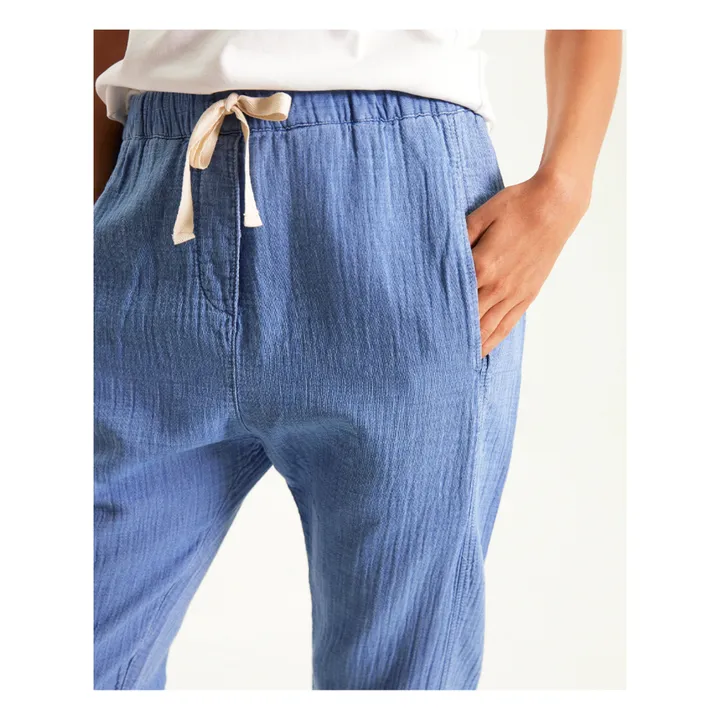 Sacrécoeur Pantalon Marvin Gaze de Coton | Bleu