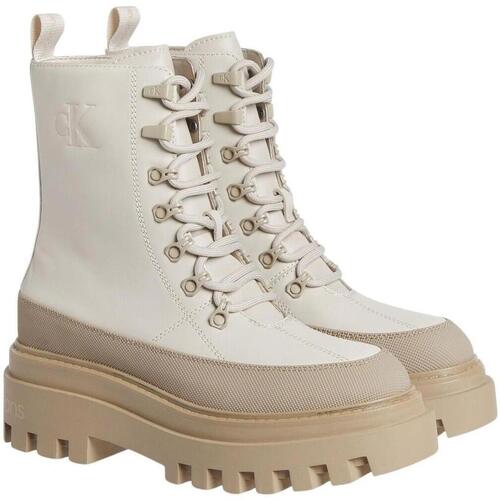 Calvin Klein Jeans - FLATFORM LACE UP BOOT LTH Beige